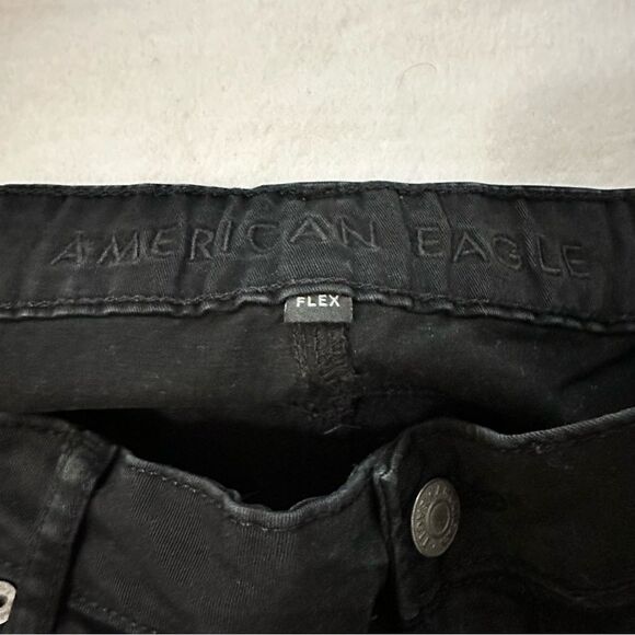 American Eagle Outfitters Jeans Mens 34x36 Black Flex Skinny Straight Leg - Picture 3 of 4